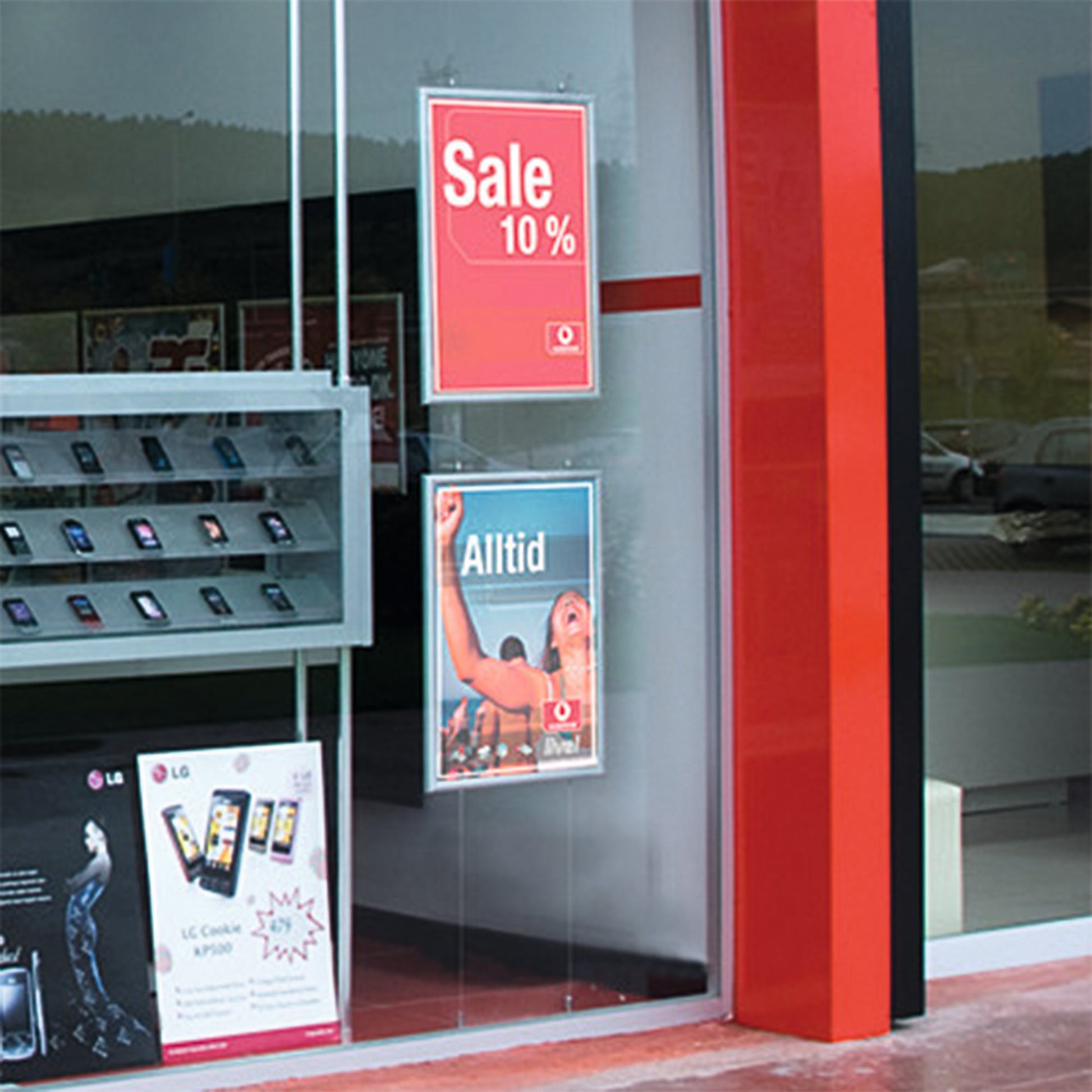 Snapp-Ram, vägg, 25 mm profil - Dubbelsidig