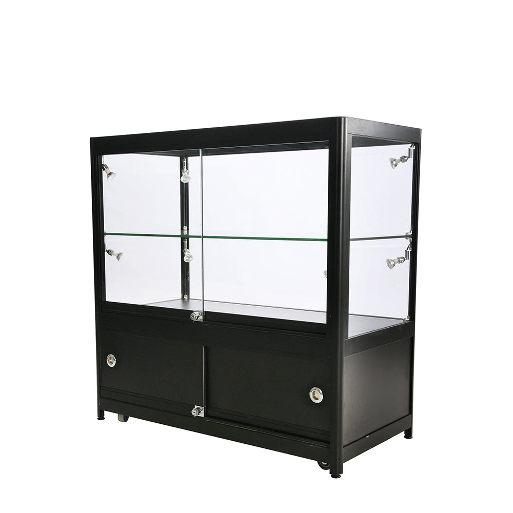 Glasmonter - Dubbeldisk m förvaring  LED