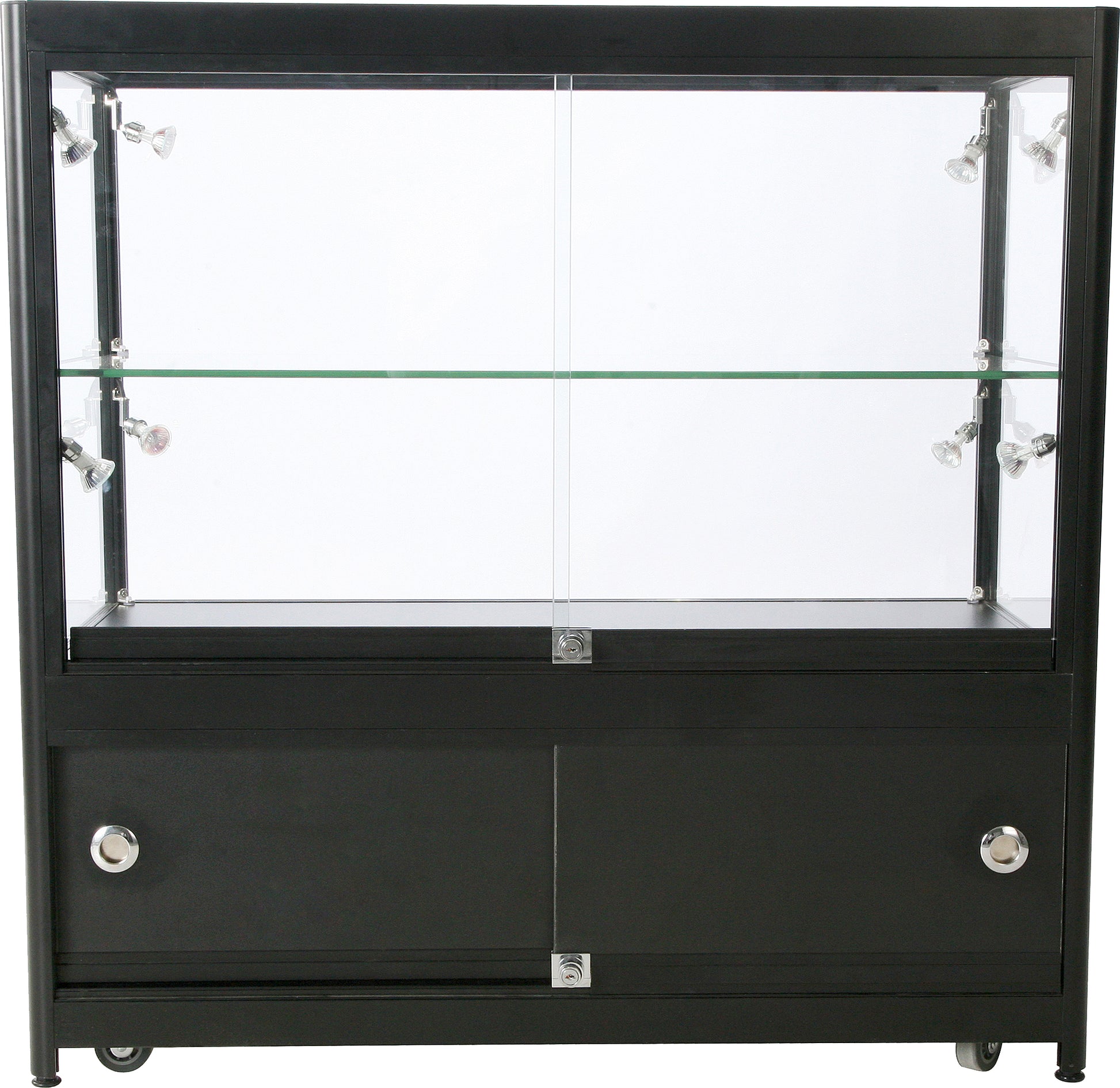 Glasmonter - Dubbeldisk m förvaring  LED