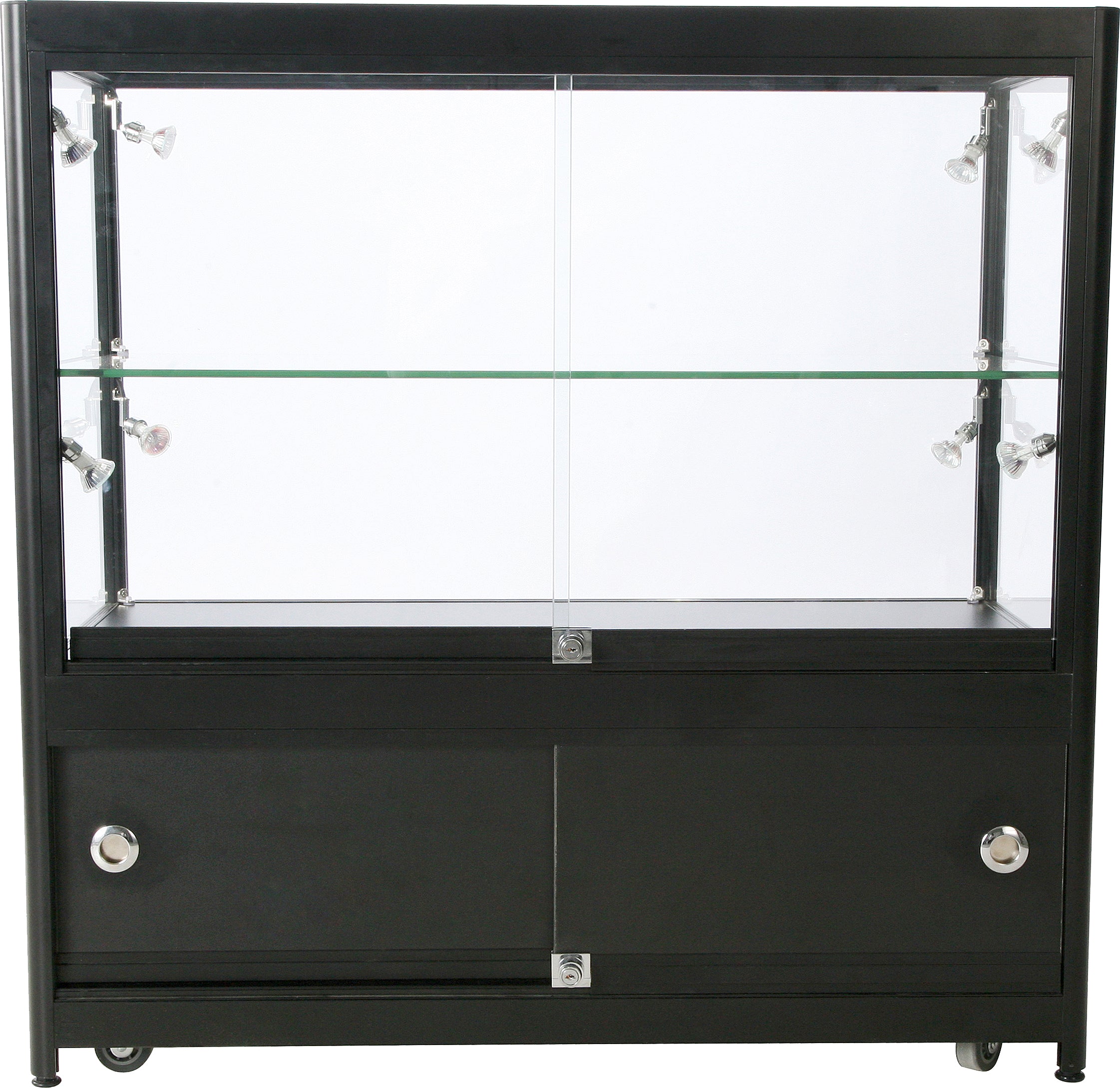 Glasmonter - Dubbeldisk m förvaring  LED