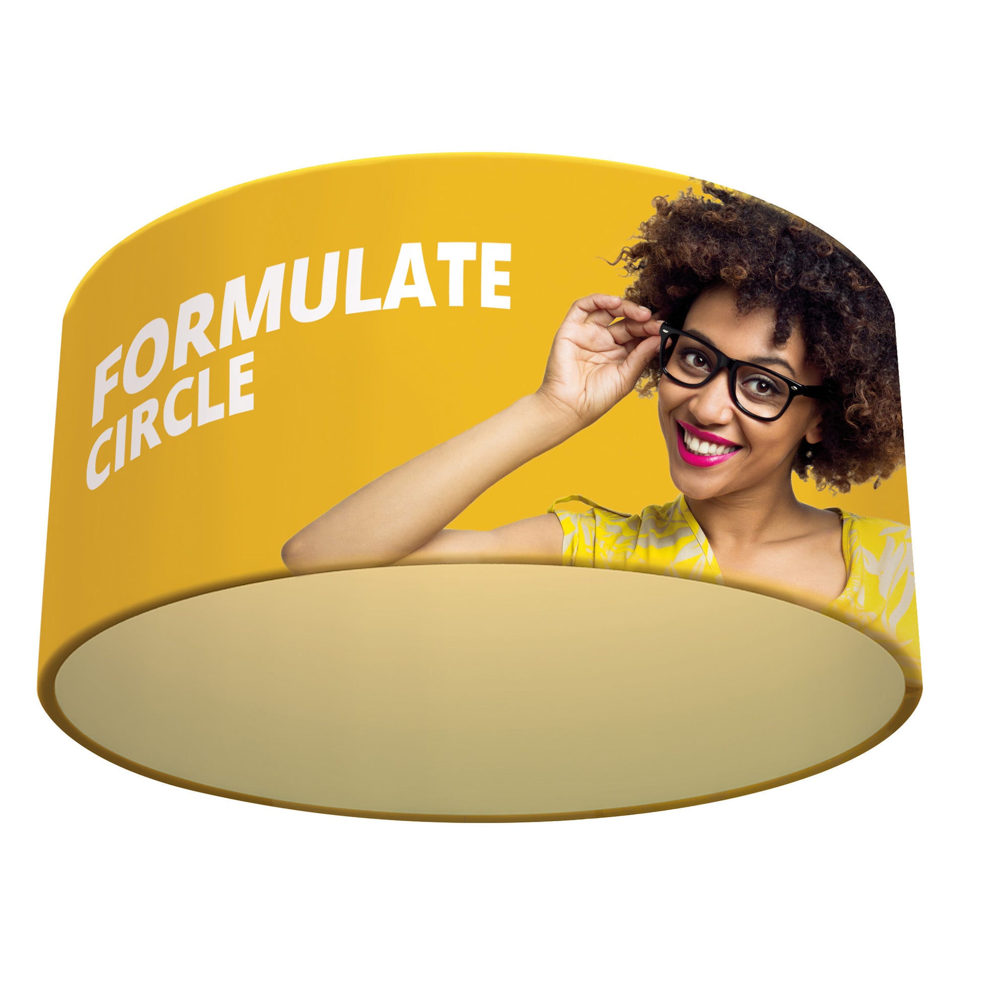 Takdisplay rund med stretchtyg