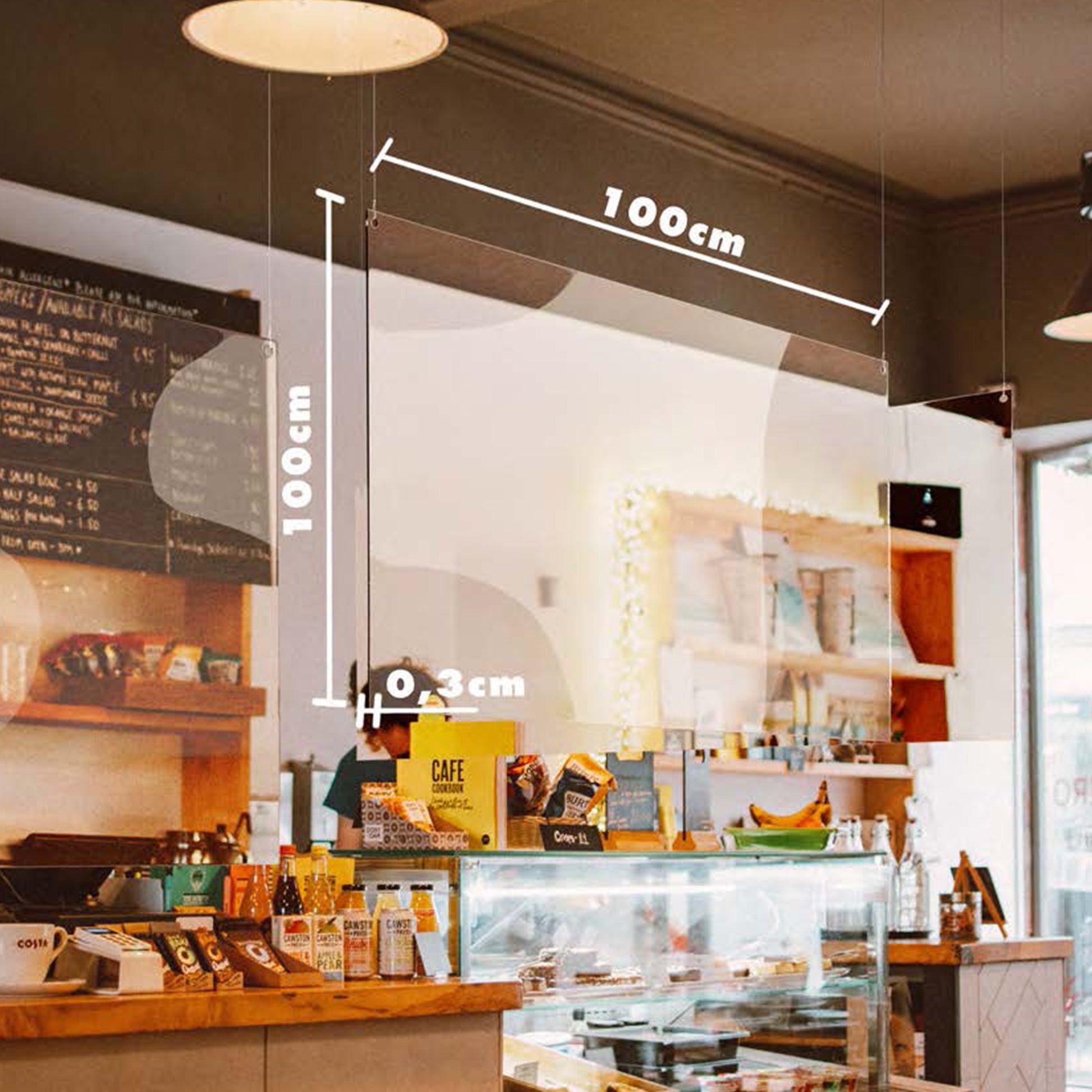 kassaskydd plexiglas