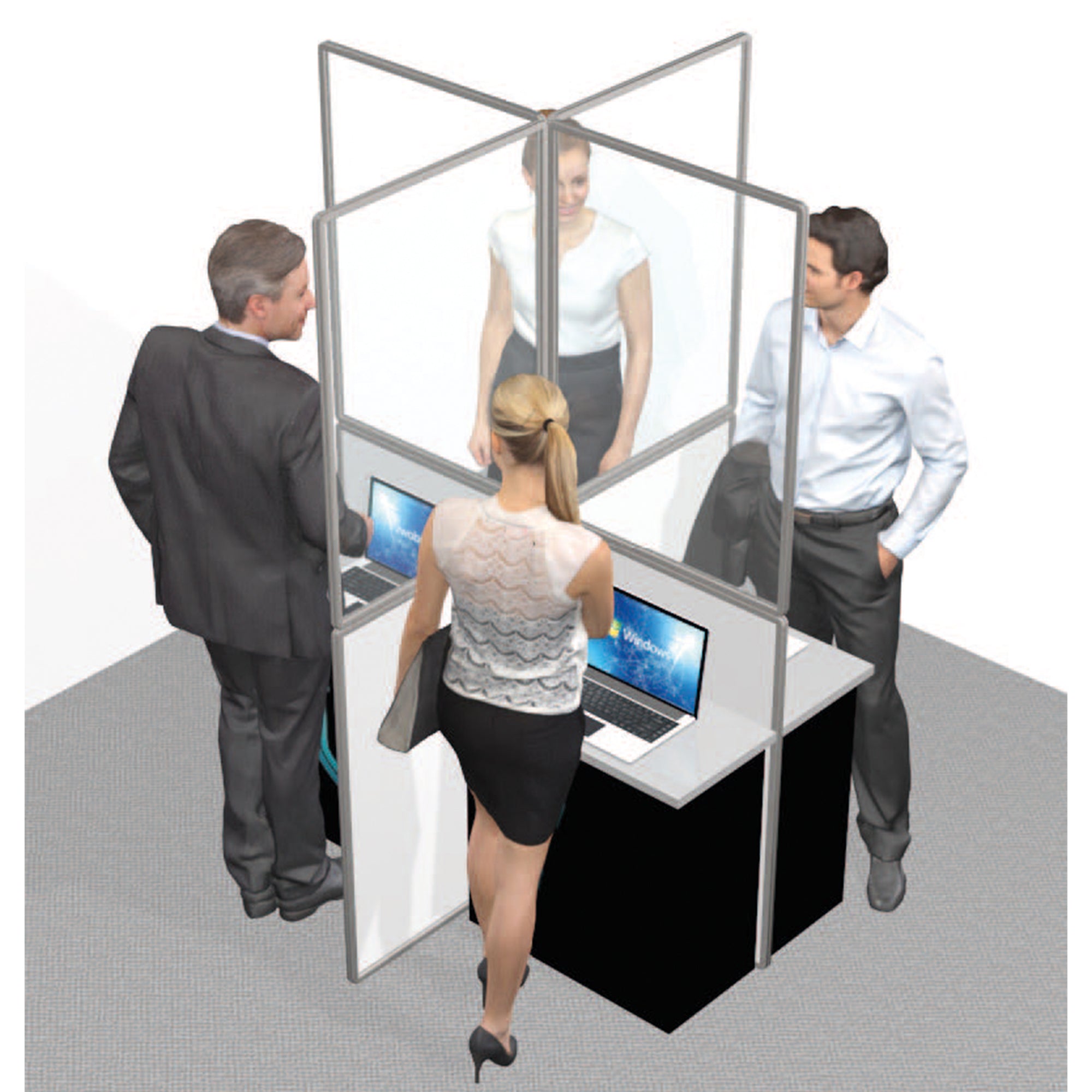 4 VÄGS SKYDDSSKÄRM GOLVMODELL