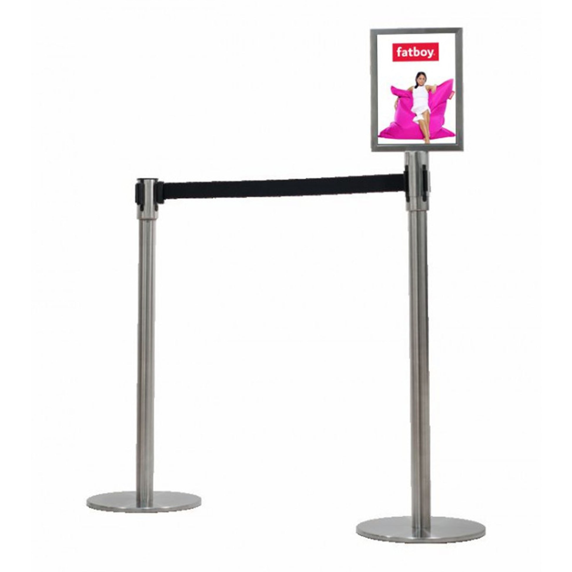 Avspärrningsstolpar silver med band 