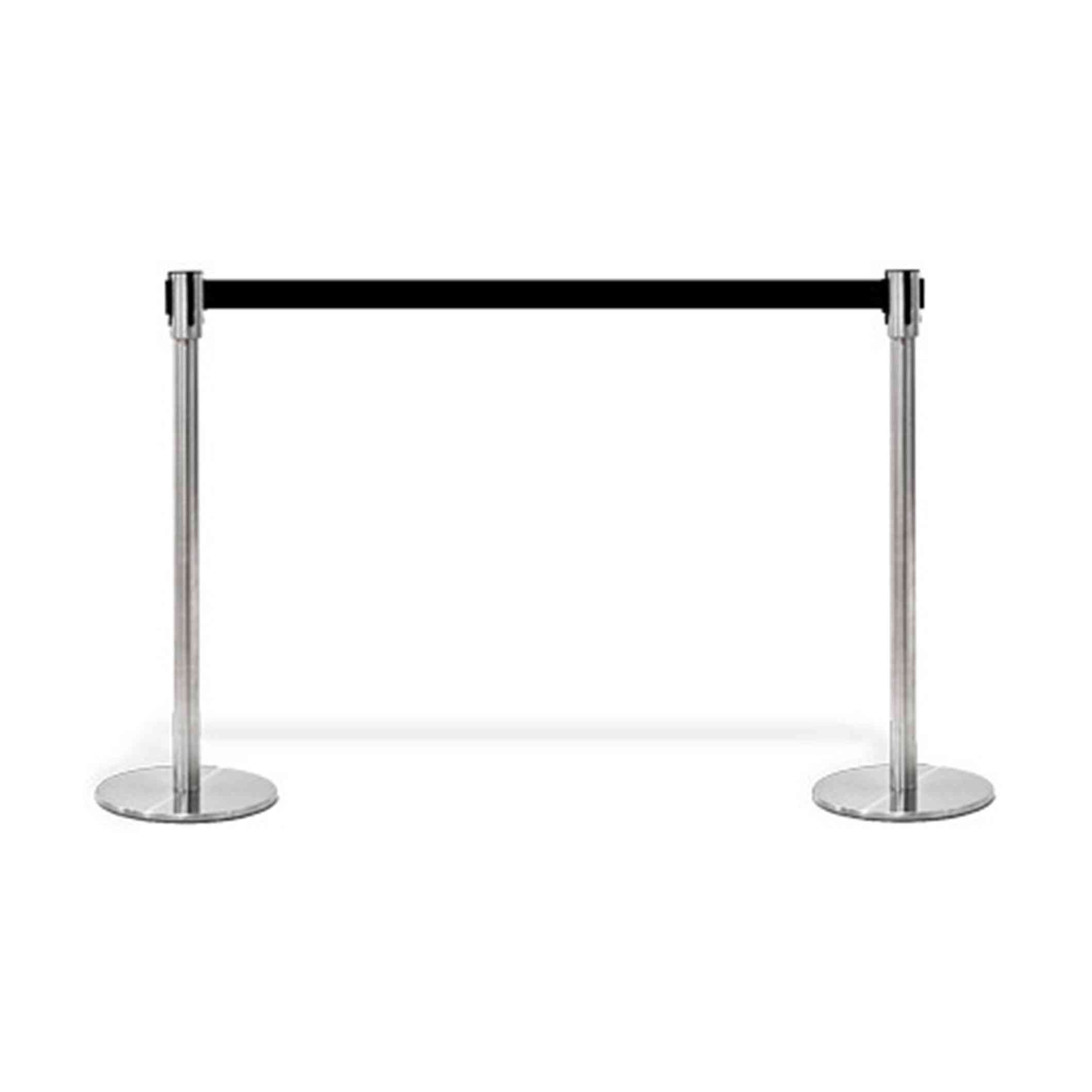 Avspärrningsstolpar silver med band 