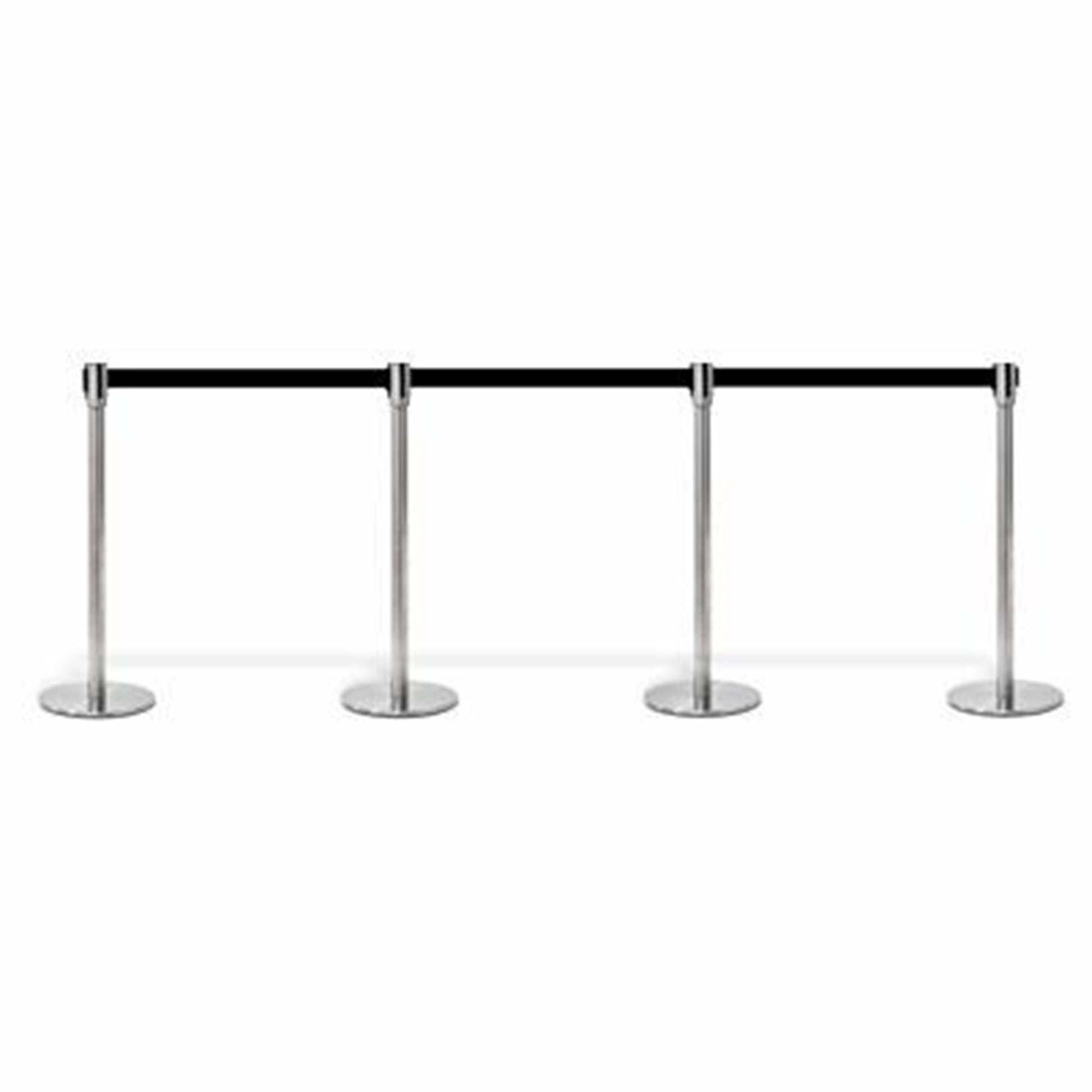 Avspärrningsstolpar silver med band 