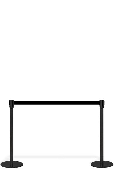 Avspärrningsstolpar svart kit med 2 st