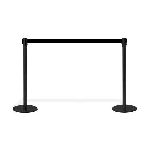 Avspärrningsstolpar svart kit med 2 st