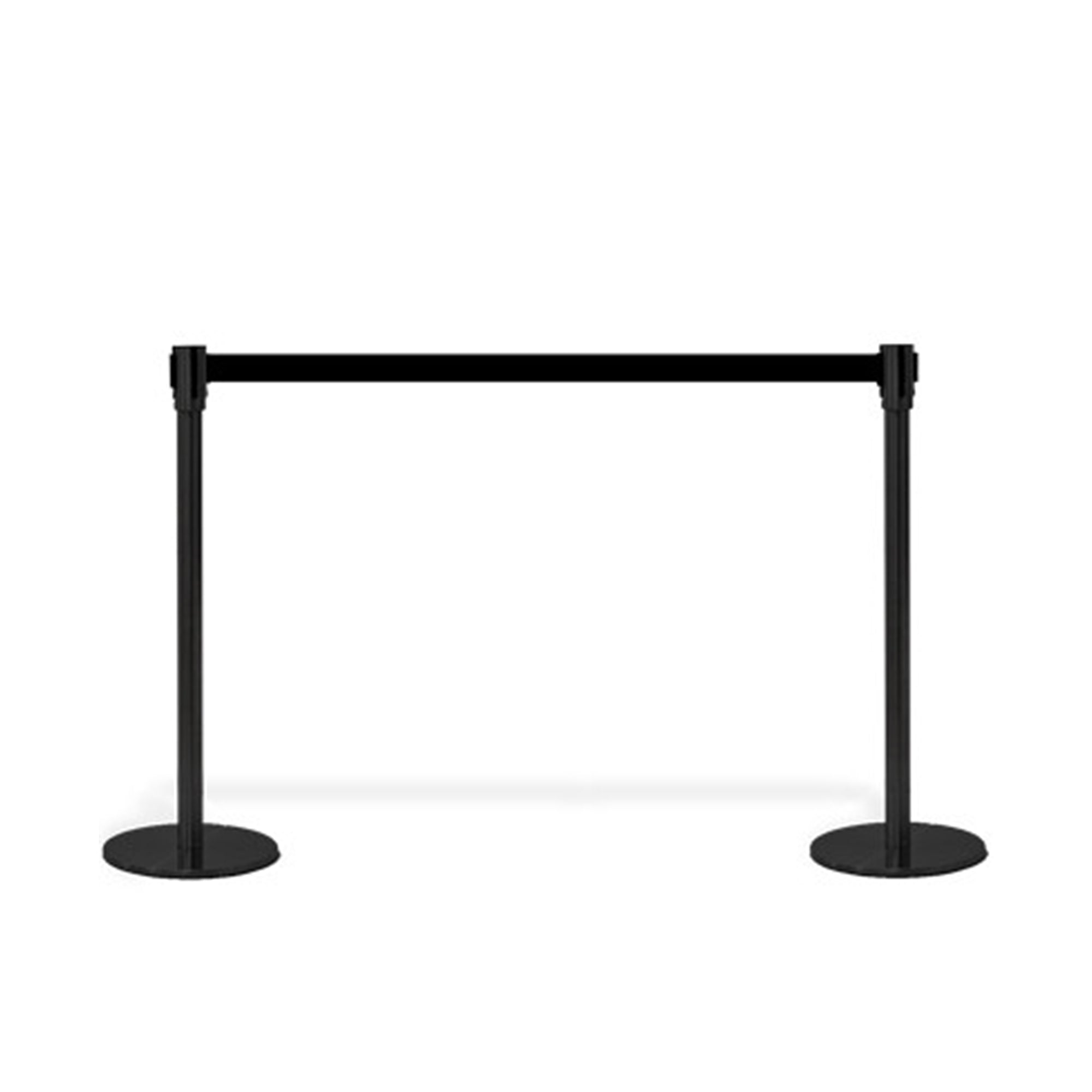 Avspärrningsstolpar svart kit med 2 st