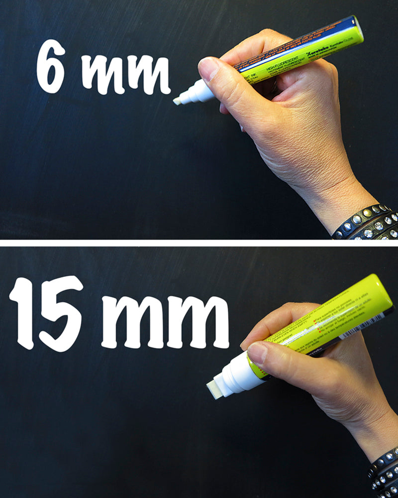 Trottoarpratare med svart Griffeltavla