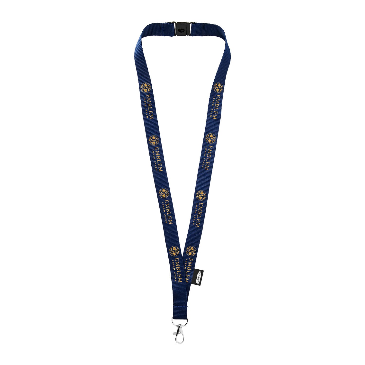 Tom nyckelband återvunnet PET med säkerhetsklämma