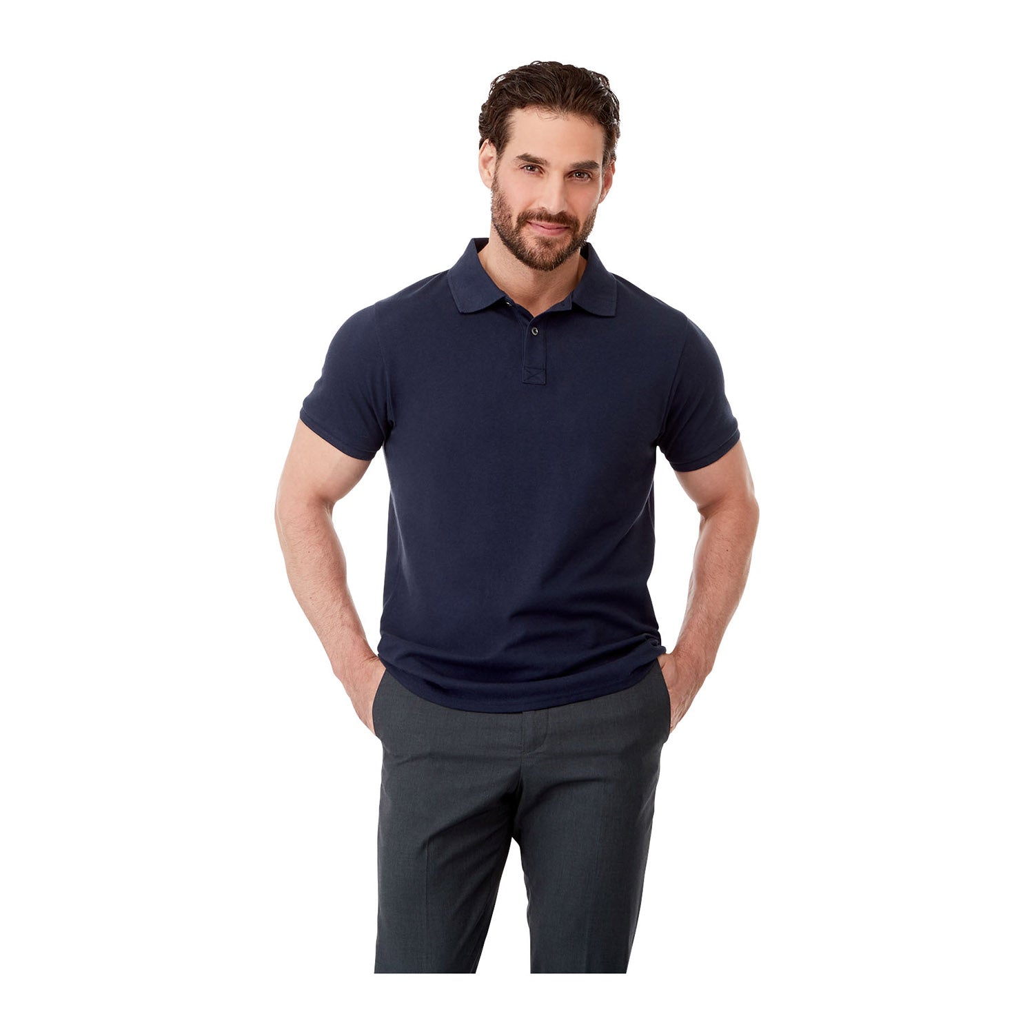 Beryl kortärmad piké av organiskt och återvunnet material för män