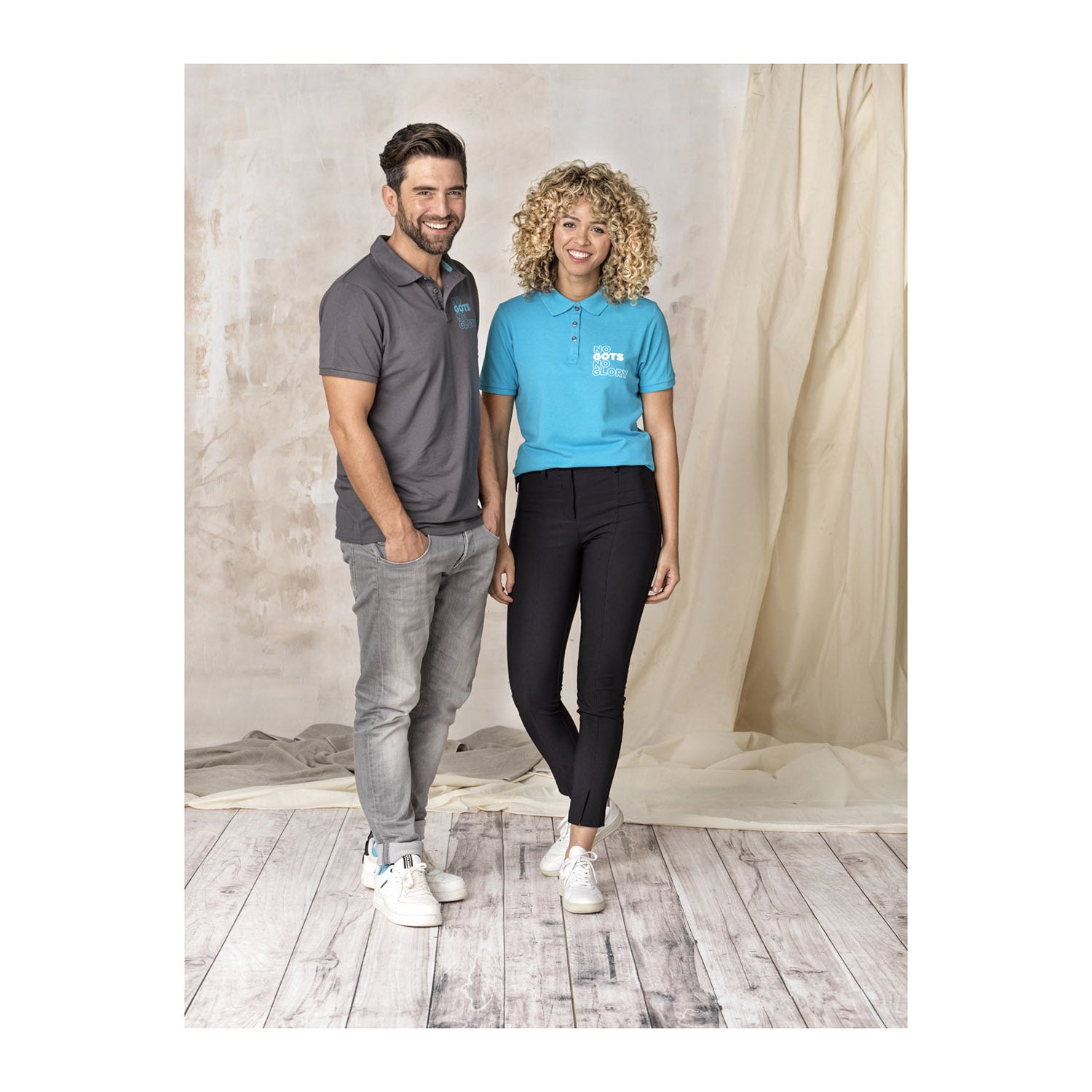 Beryl kortärmad piké av organiskt och återvunnet material för män