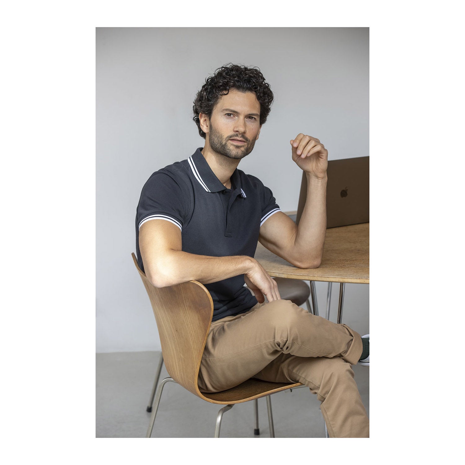 Amarago kortärmad pikétröja med tippning för män