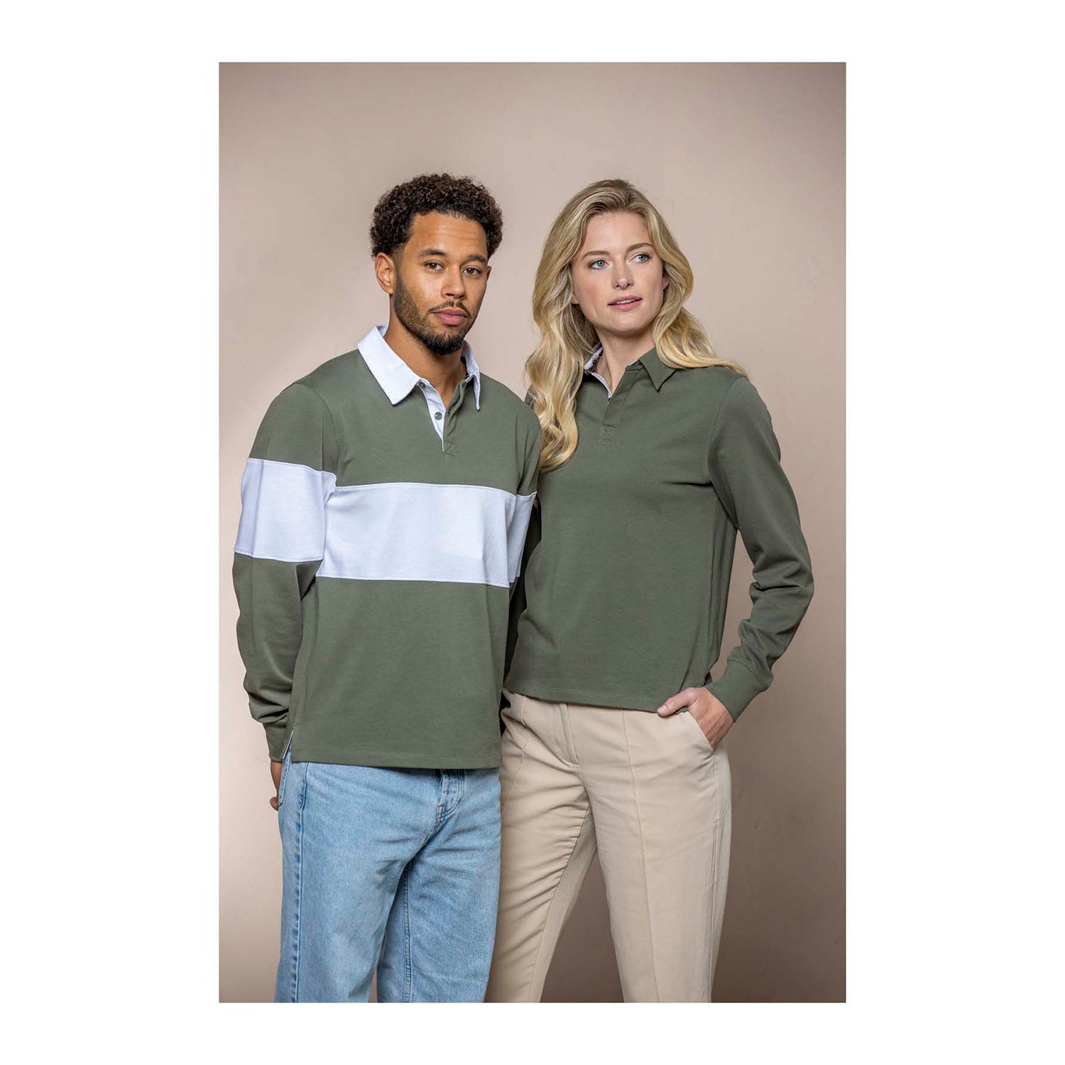 Clyde unisex sweatshirt, rugby- och polomönstrad