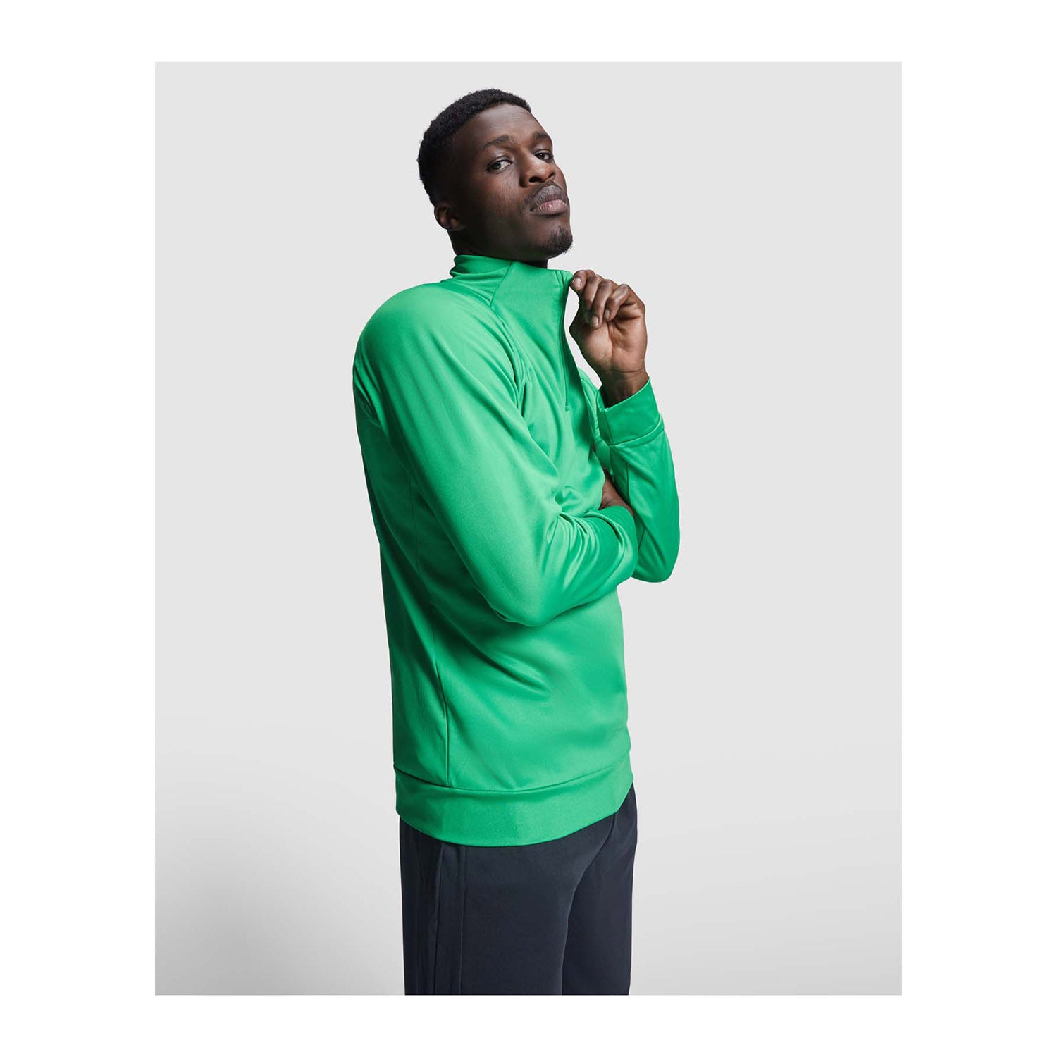 Epiro långärmad unisex sweatshirt med kvartslång dragkedja