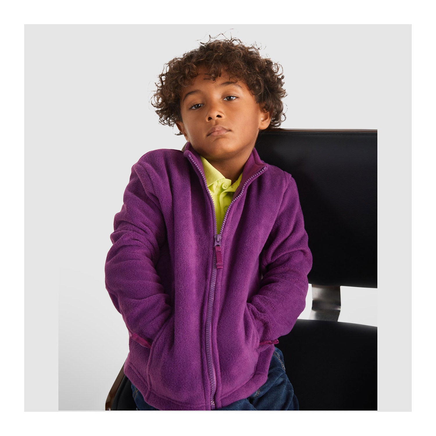 Artic fleecejacka för barn med hellång dragkedja