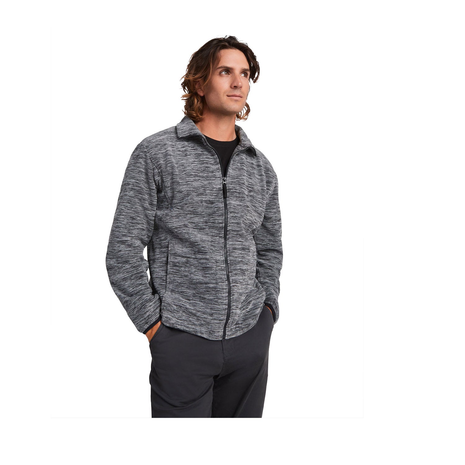 Artic fleecejacka för herr med hellång dragkedja