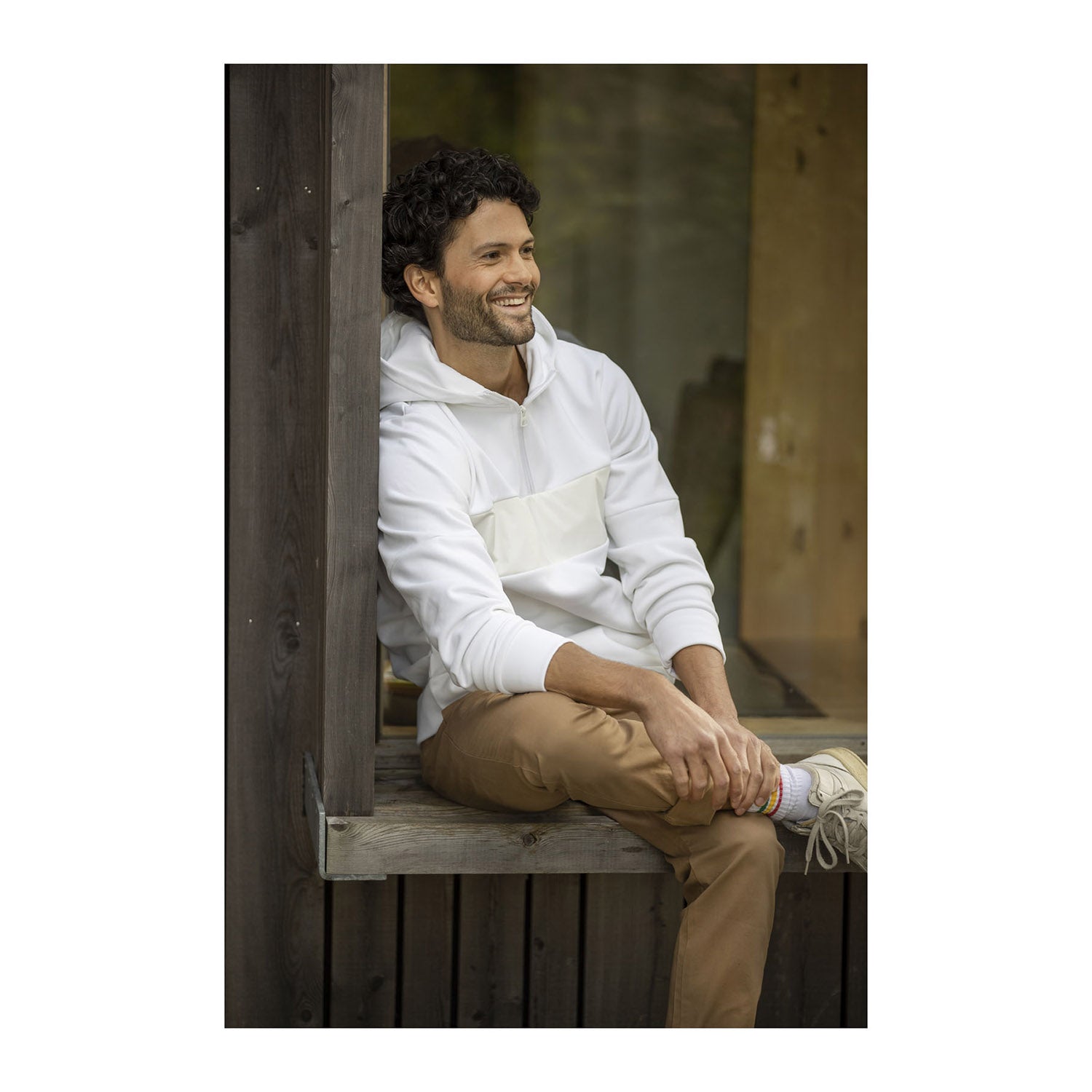 Sayan herranorak med huva och halv dragkedja