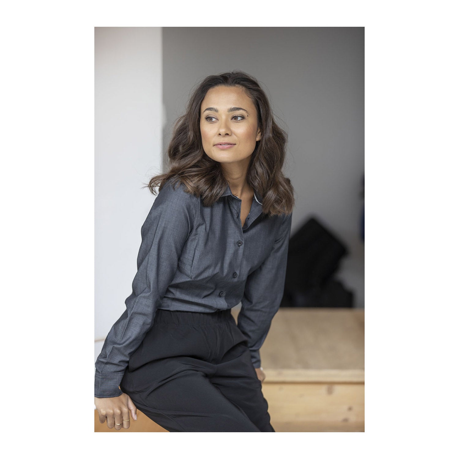 Cuprite långärmad ekologisk skjorta för dam