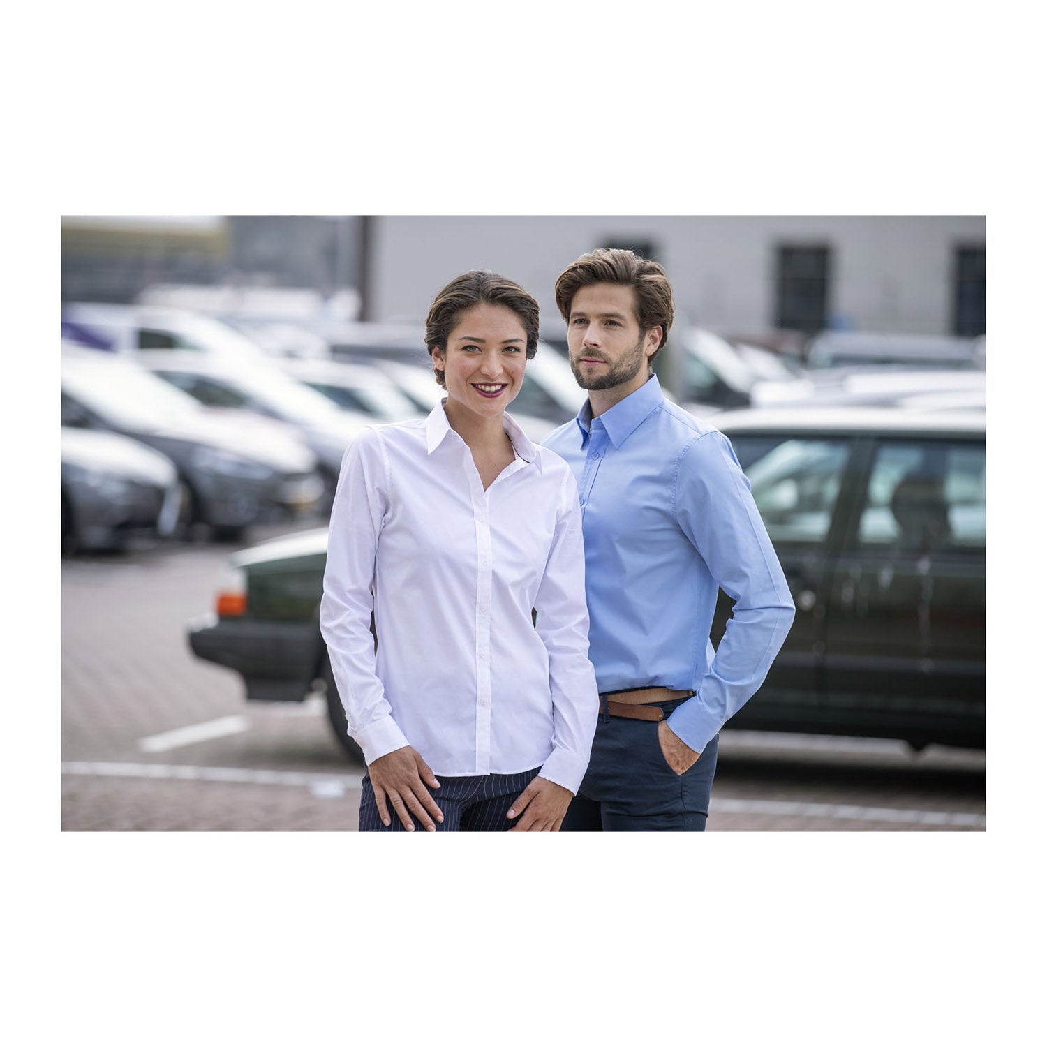 Hamell långärmad stretchskjorta män