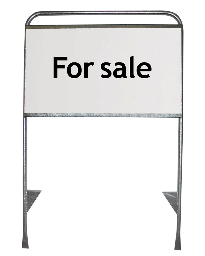 Mäklarskylt med jordspjut