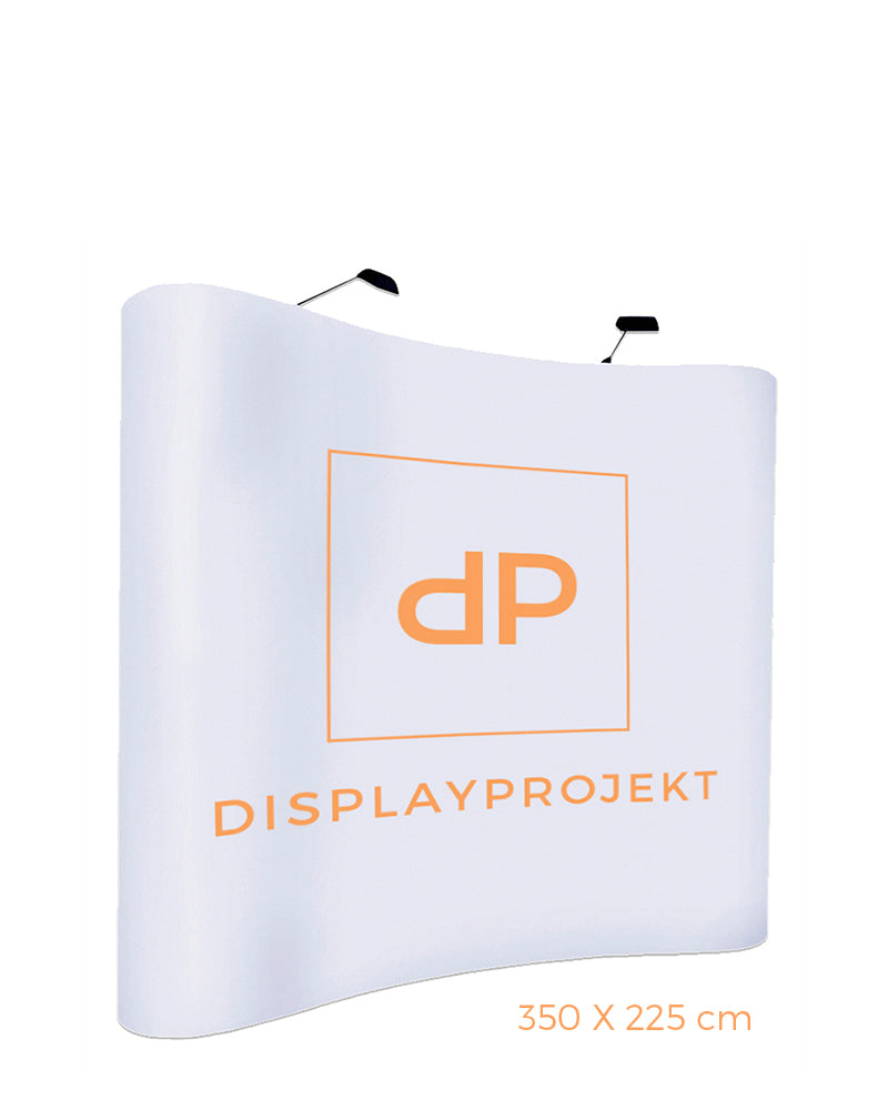 POPUP TYGVÄGG KURVAD