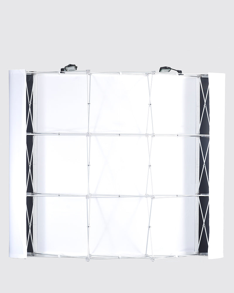 POPUP TYGVÄGG KURVAD