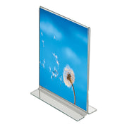 Akryl menyhållare i T-ställ format - transparent displayhållare för A4 och A5