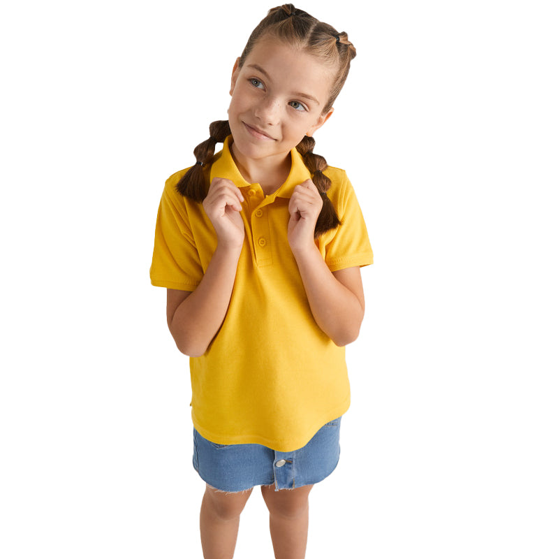 Star kortärmad pikétröja för barn