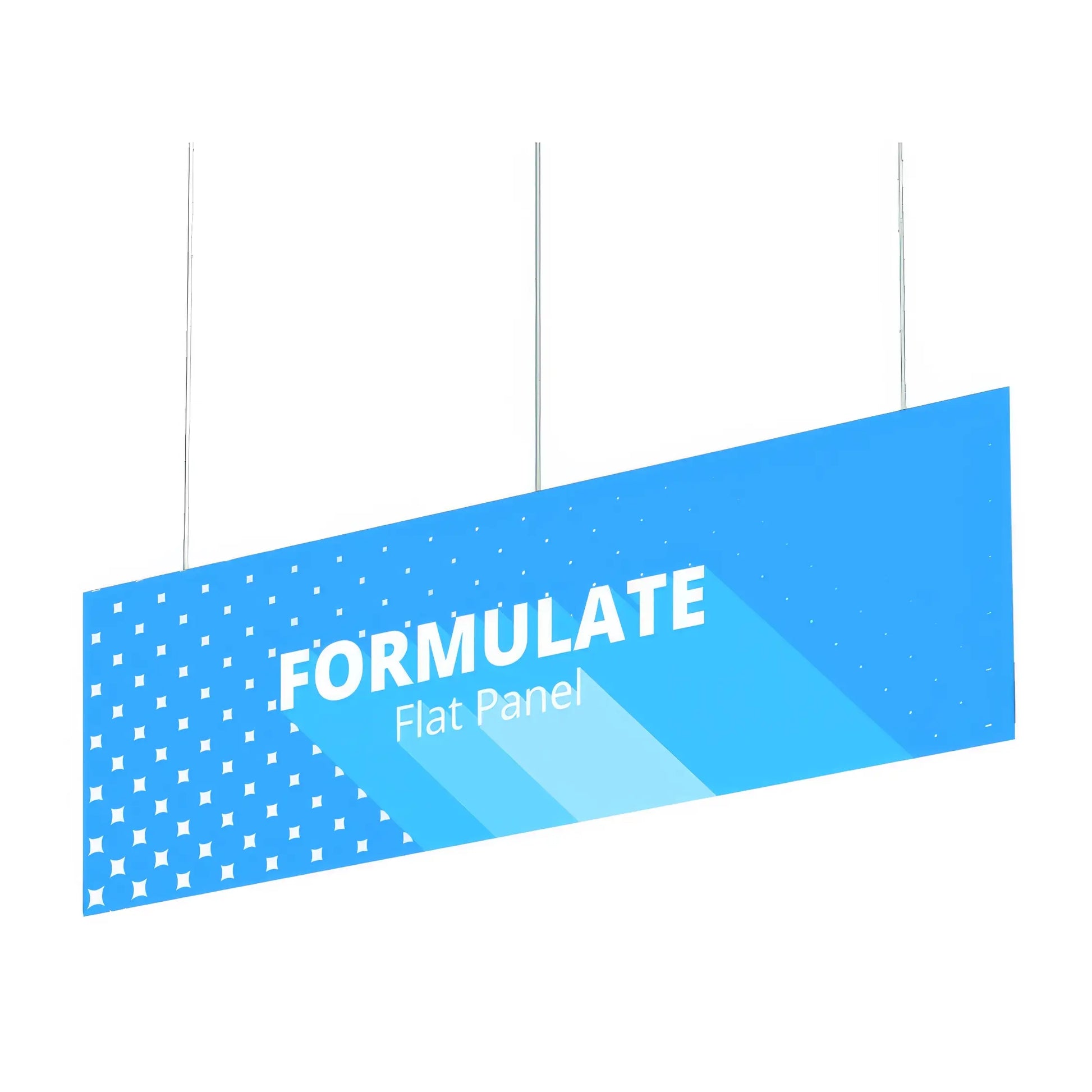 Detaljbild av Takdisplay Panel med stretchtyg och monterad grafisk yta